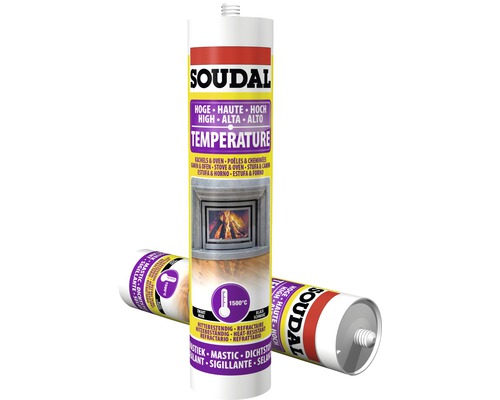 Soudal Haard- en Kachelkit, Hittebestendig, Zwart, 300 ml