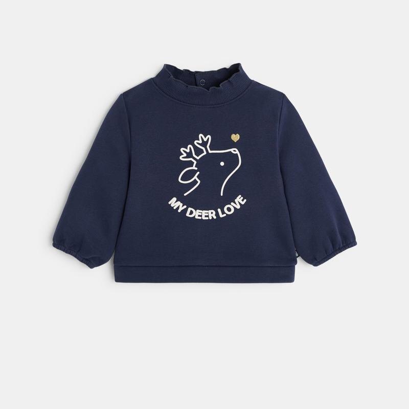Sweat élan chic bleu bébé fille Bleu