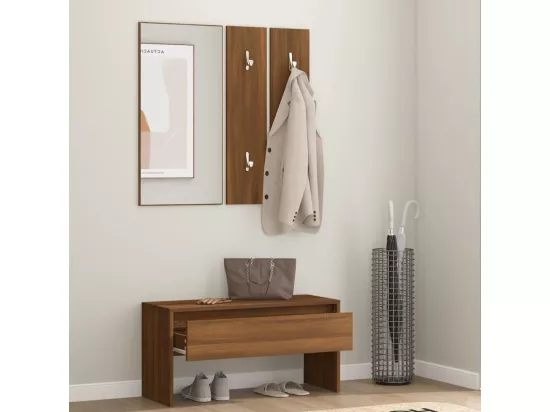 Ensemble de meubles de couloir Chêne marron Bois d'ingénierie