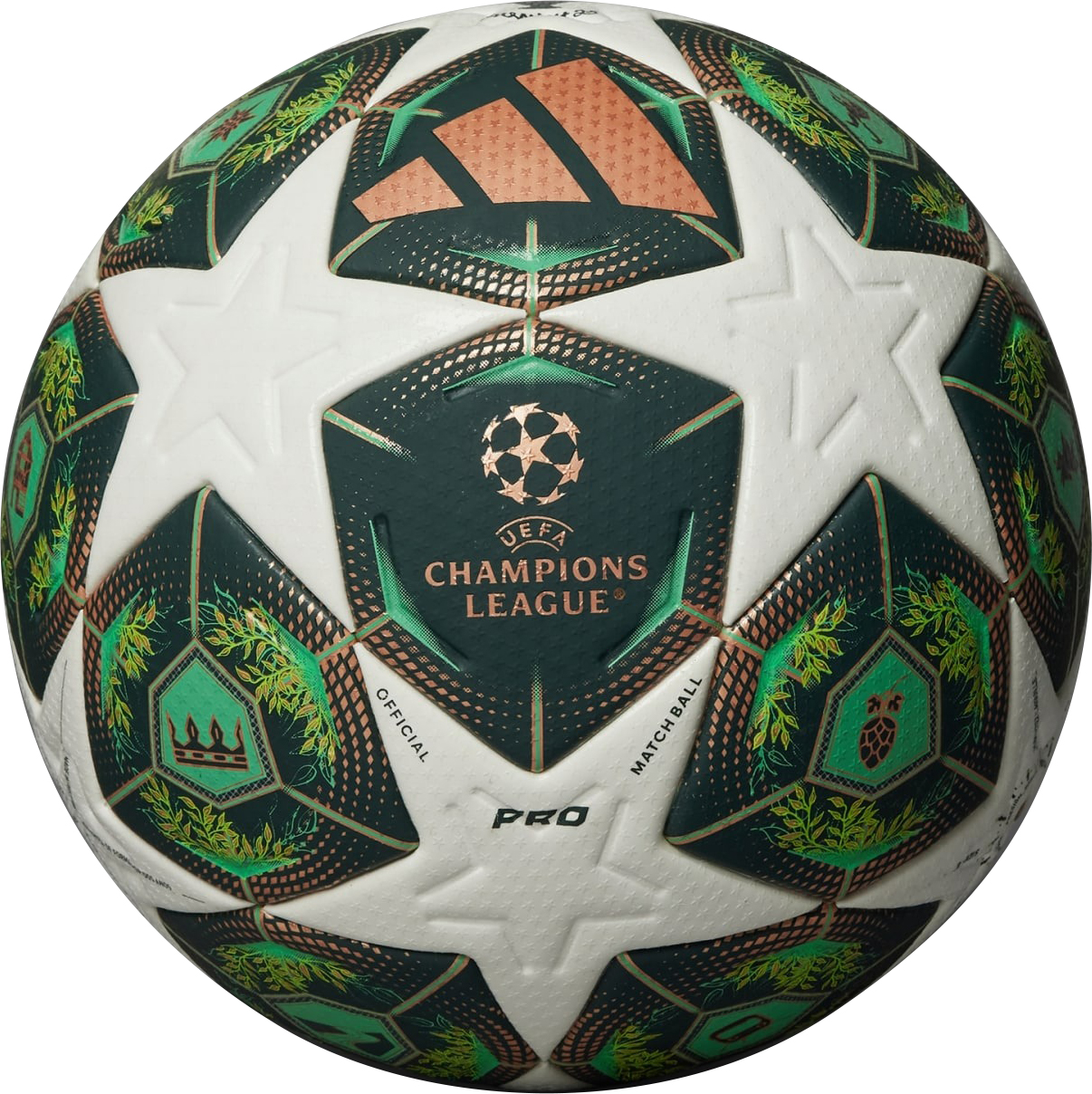 UCL Pro 24/25 Knockout Phase Ball White/Shadow Green/Solar Slime