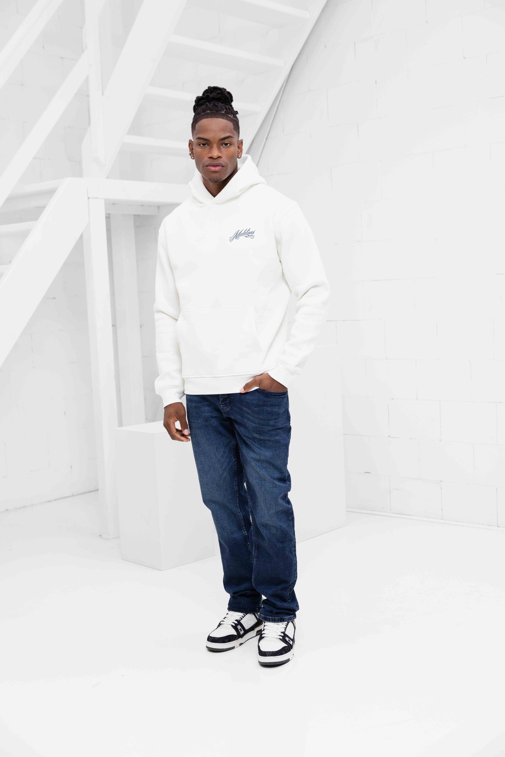 Malelions Playing Cards Hoodie Heren Wit