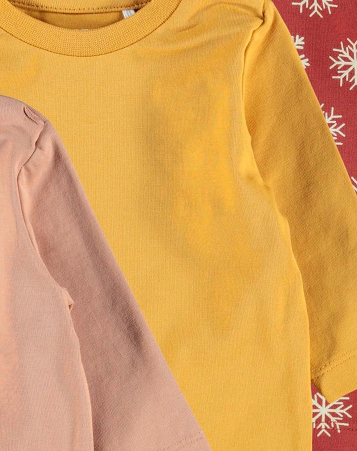 Langarmshirt NBFRIHANNE 3er-Pack in cafe au lait
