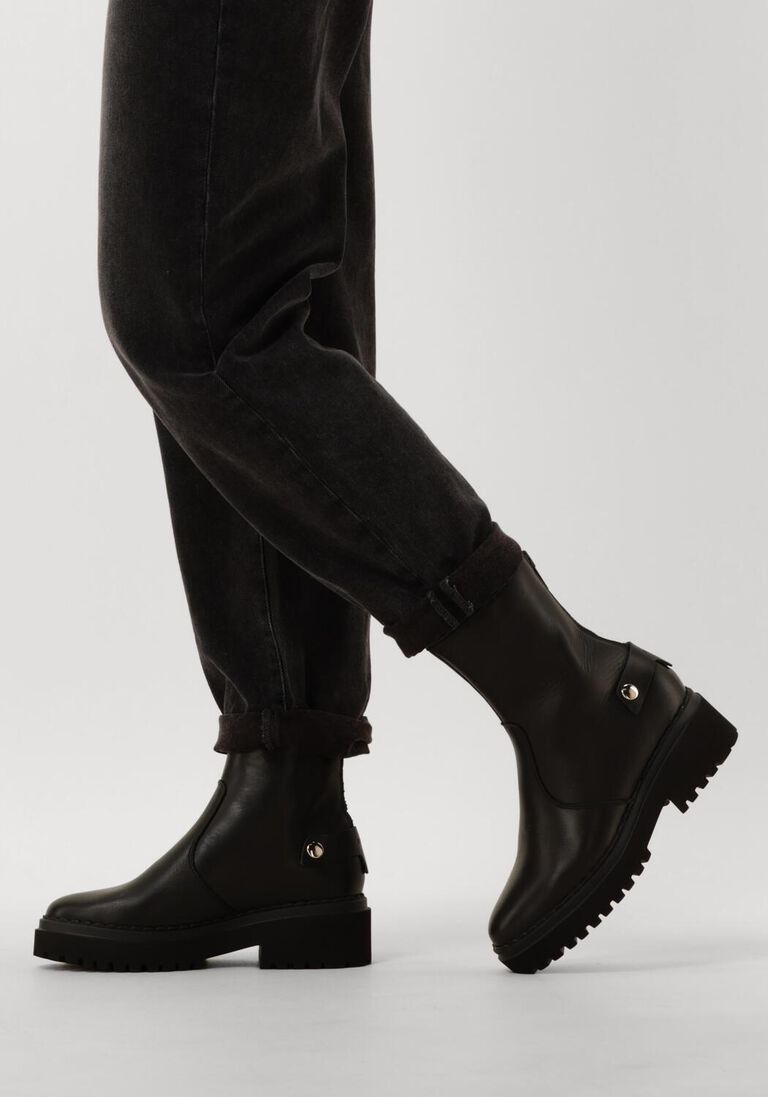 zwarte nubikk enkelboots fae leva fur