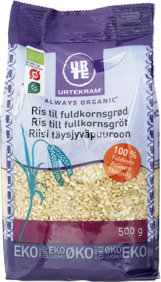 Urtekram Ris til Fuldkornsgrød Ø - 500 g.