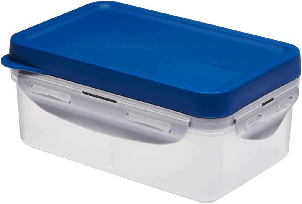 Lunchbox 3 in1 Brotdose 3 Fächern mit Messer Gabel Löffel blau
