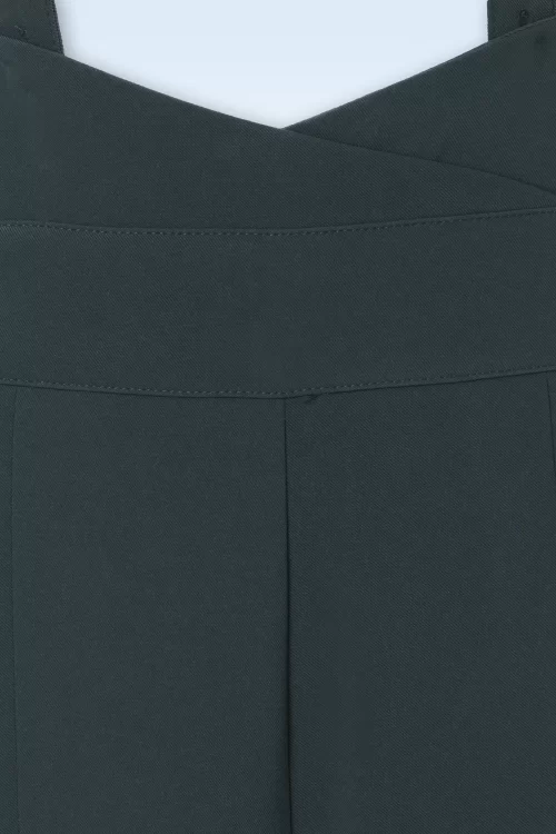 Vixen Wide leg suspender pantalon in donkergrijs