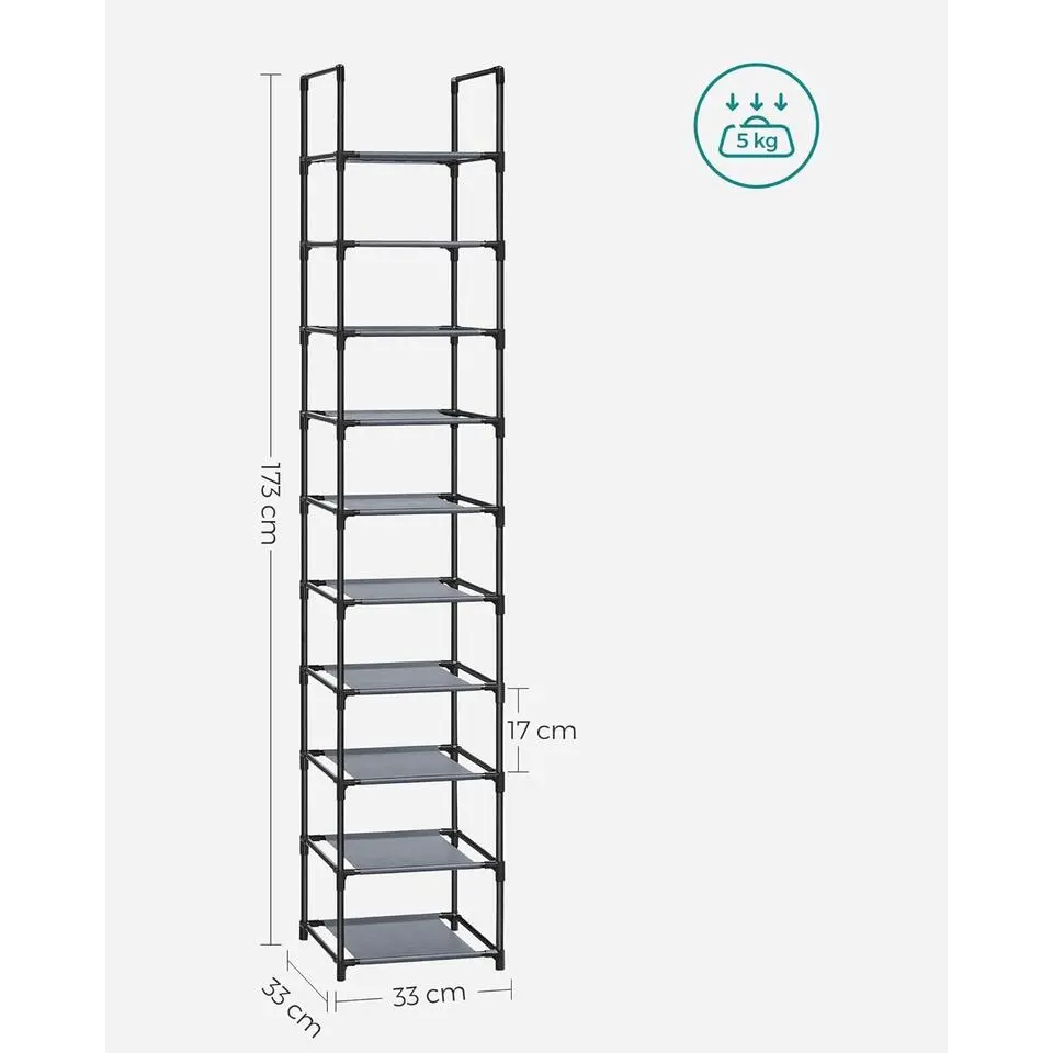 Parya Home Smal Schoenenrek – 10-laags schoenenopberger