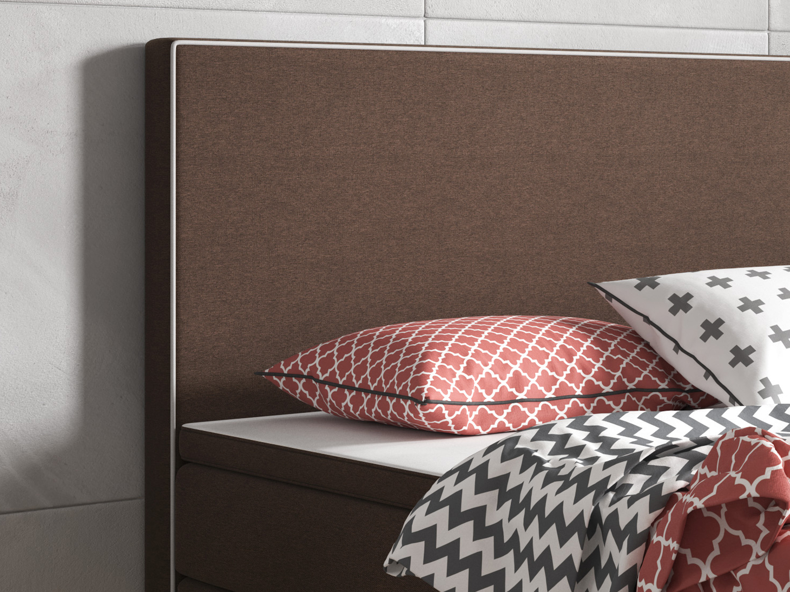 Boxspringbett - braun - mit Topper - H3 - 180x200 cm