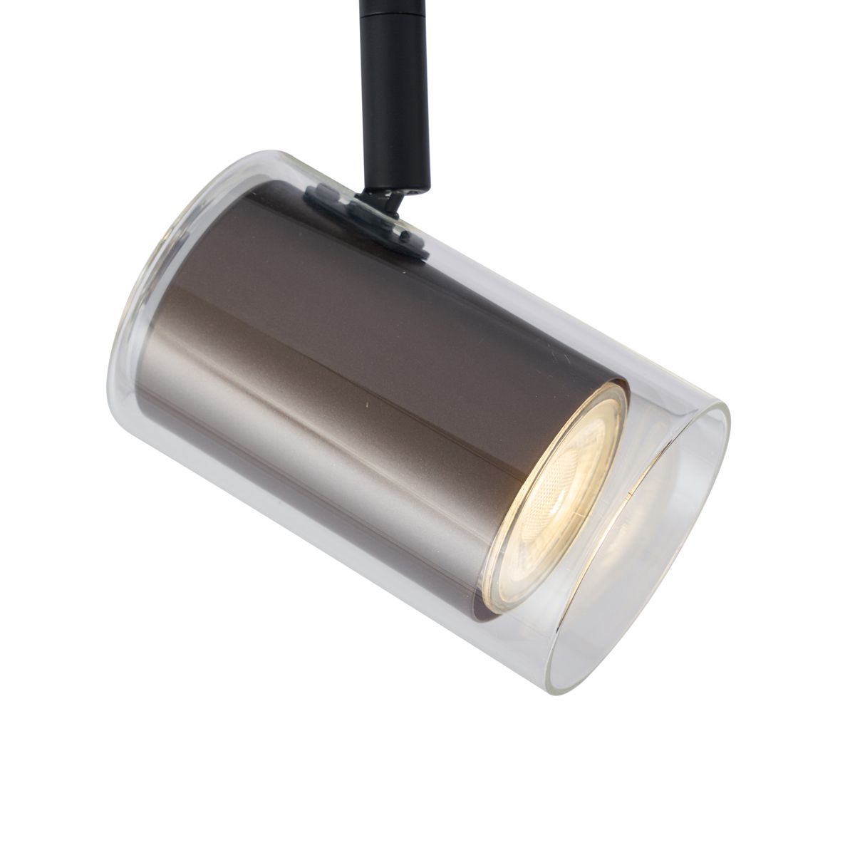 Moderne spot donker brons met helder glas voor railsysteem 1-fase - Iconic Lloyd