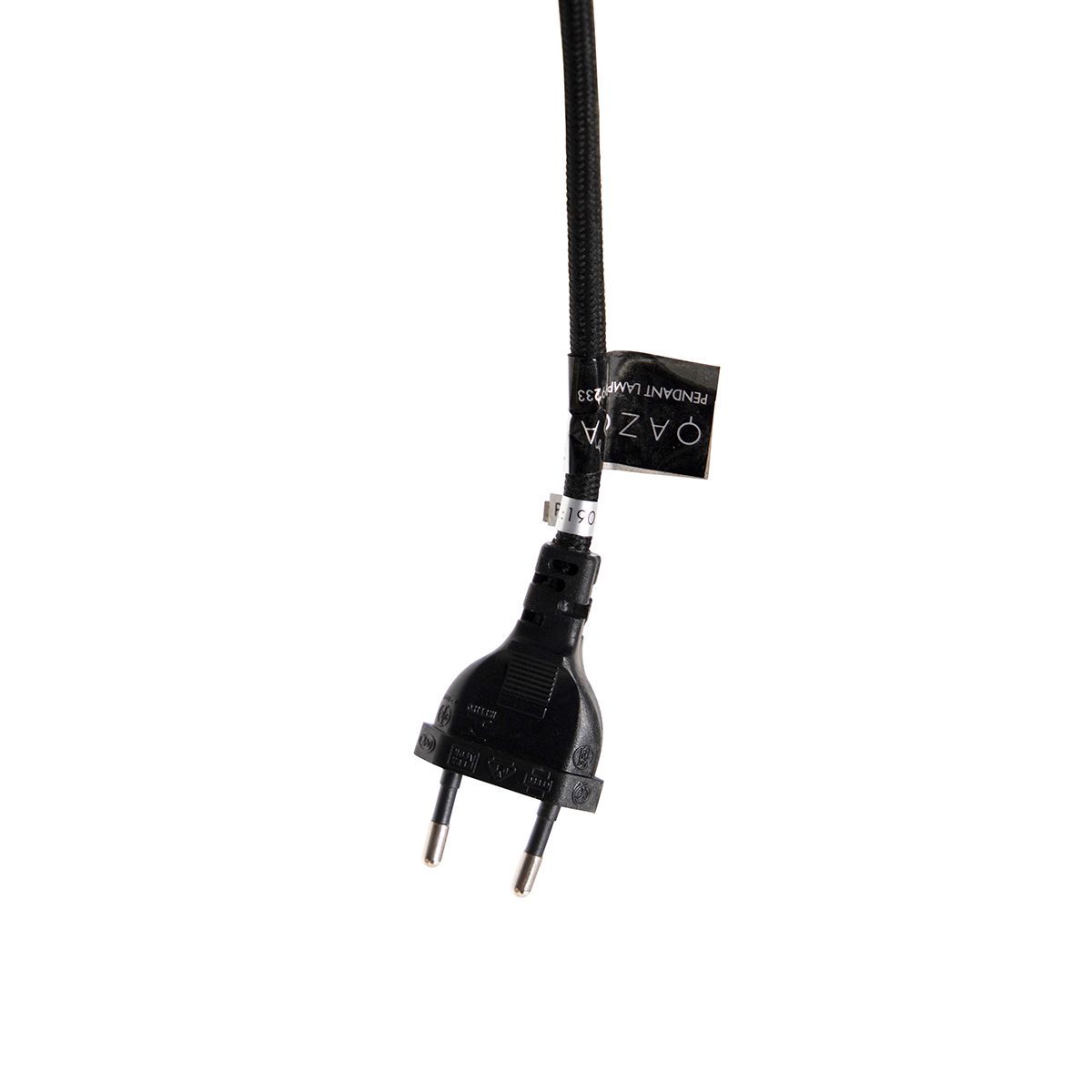 Hanglamp zwart met stekker incl. PS160 goud dimbaar- Cavalux