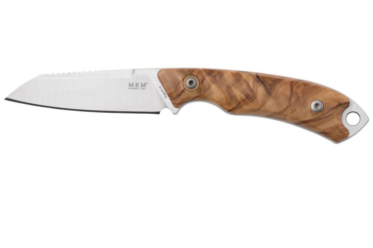 MKM Pocket Tango 2 Lambsfoot PT2-O Olive Wood vaststaand mes, David C. Andersen design