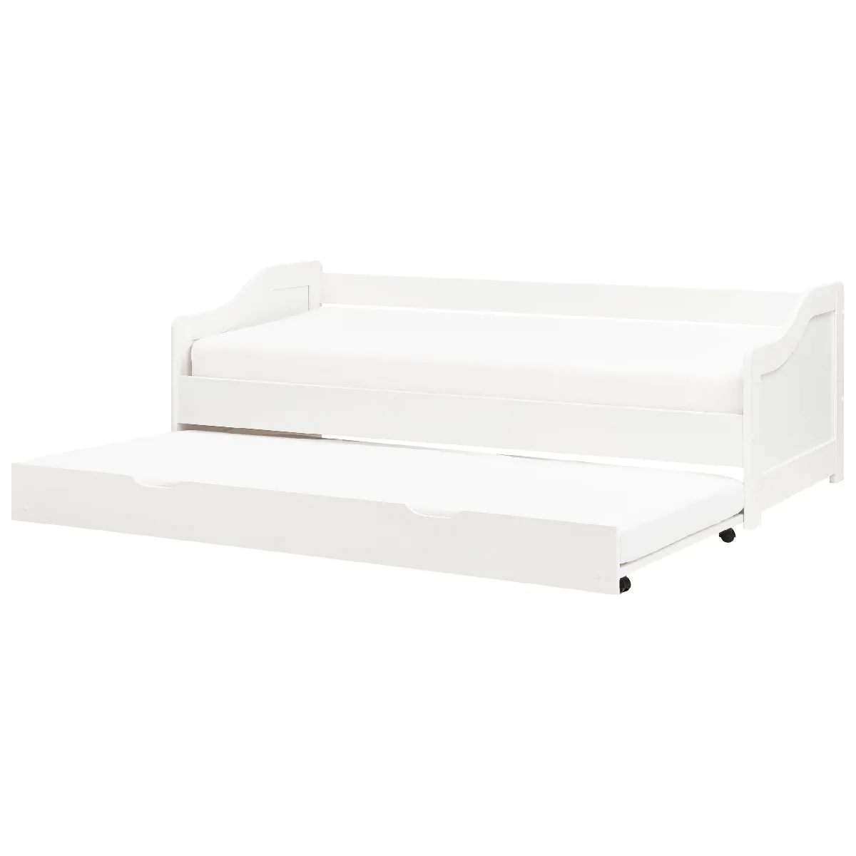 Beliani Lit avec sommier LUNERAY 90x200 cm - Bois Blanc