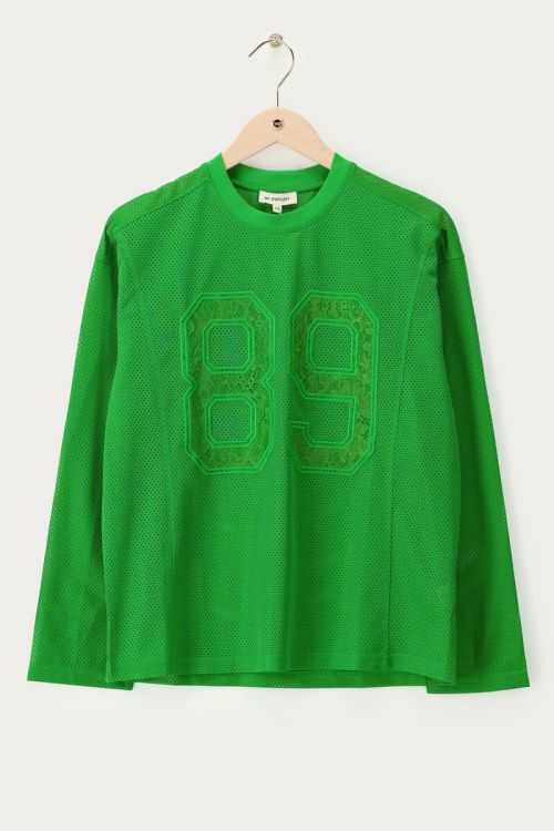 Groen baseball T-shirt met lange mouwen