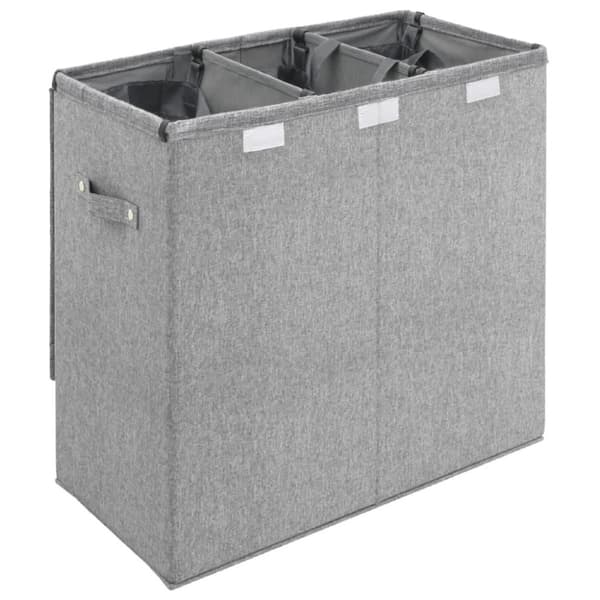 vidaXL Sammenleggbar vaskekurv grå 64,5x34,5x59 cm imitert linstoff