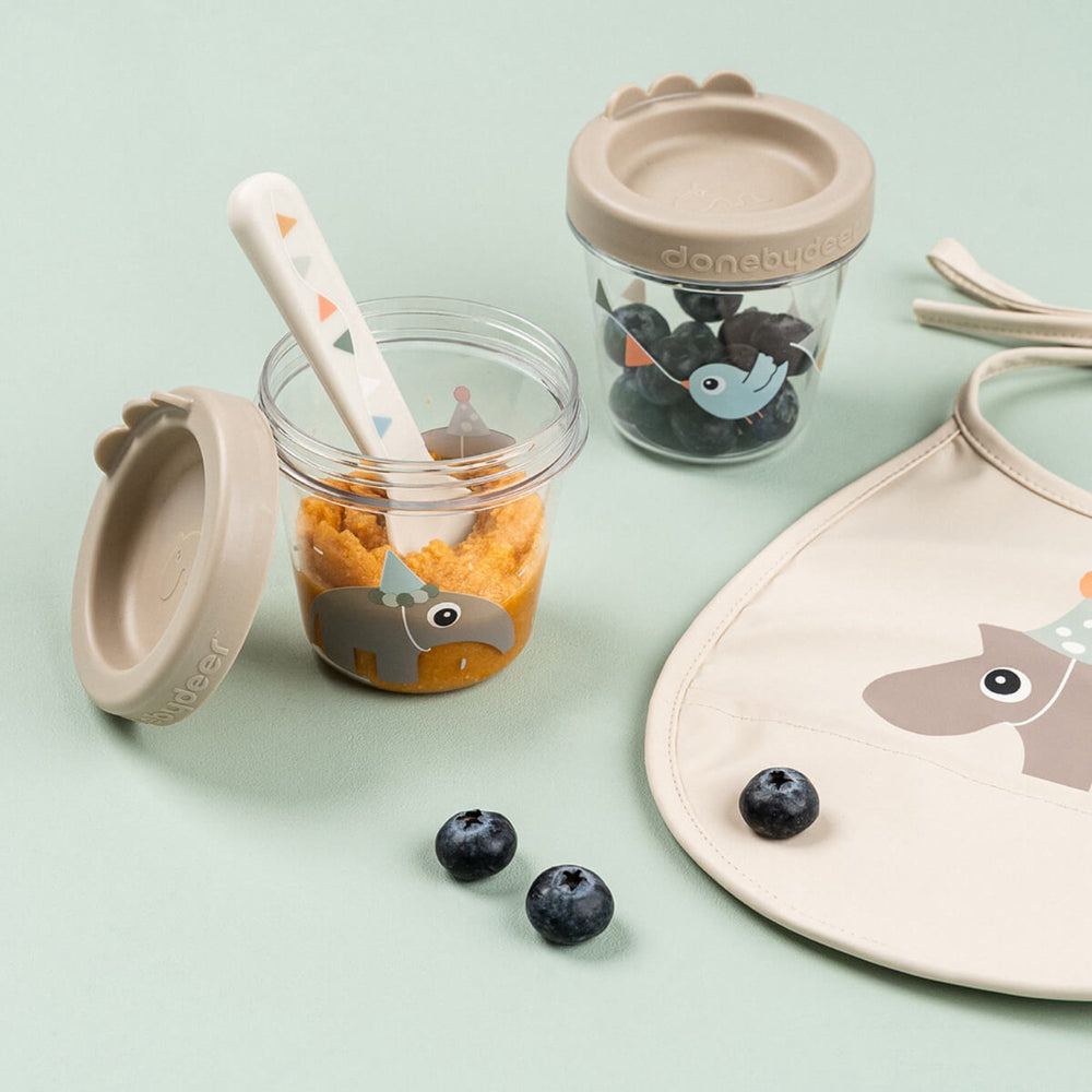 Køb DonebyDeer Celebration Sand Babymad Bøtte 2-Pak