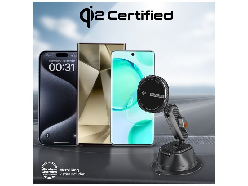 Promate Smartphone-Halterung FlexDrive Qi2 Universalhalterung