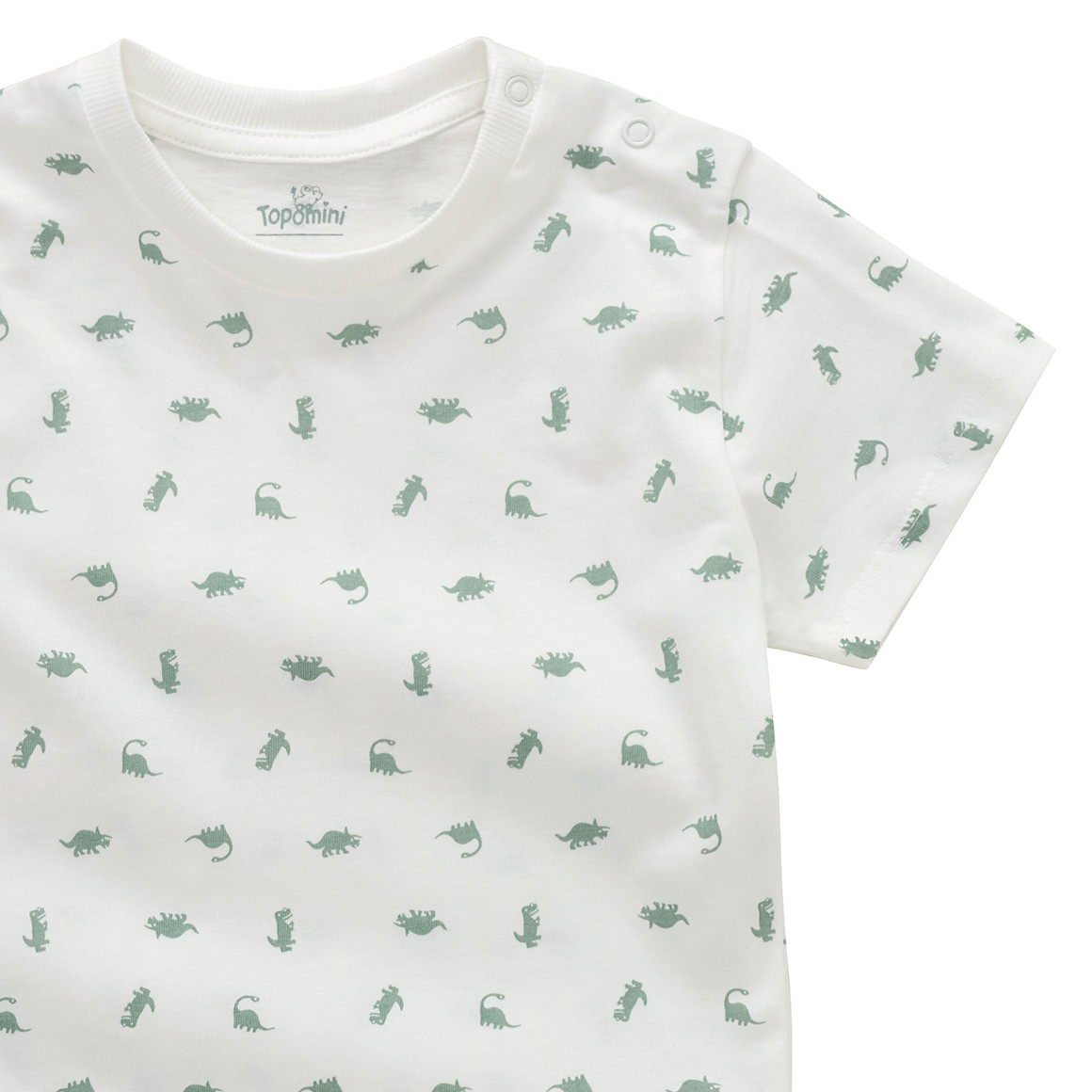 Topomini Baby T-Shirt mit kleinen Dinos weiss
