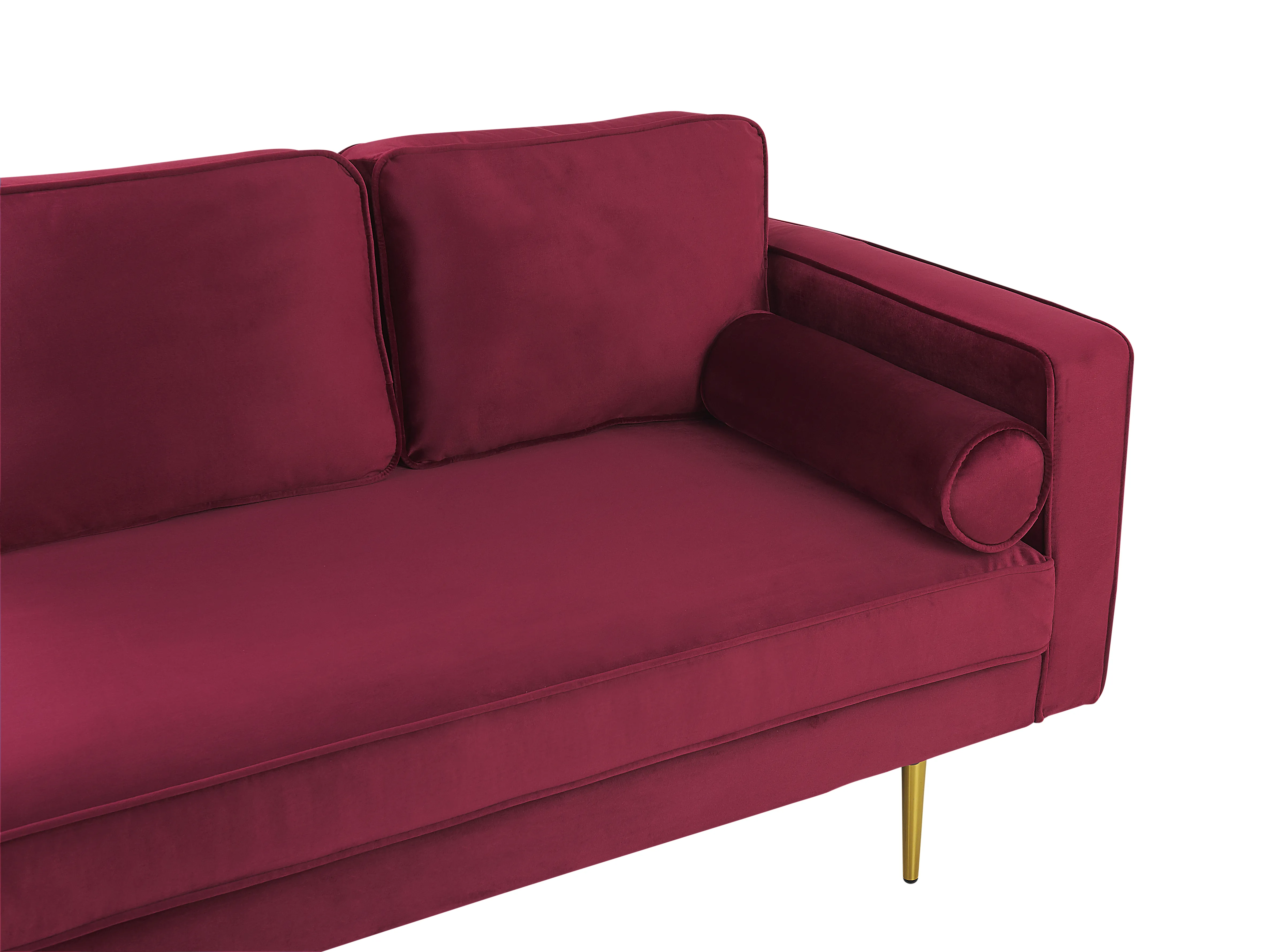 Rechtszijdige chaise longue MIRAMAS Fluweel Donkerrood