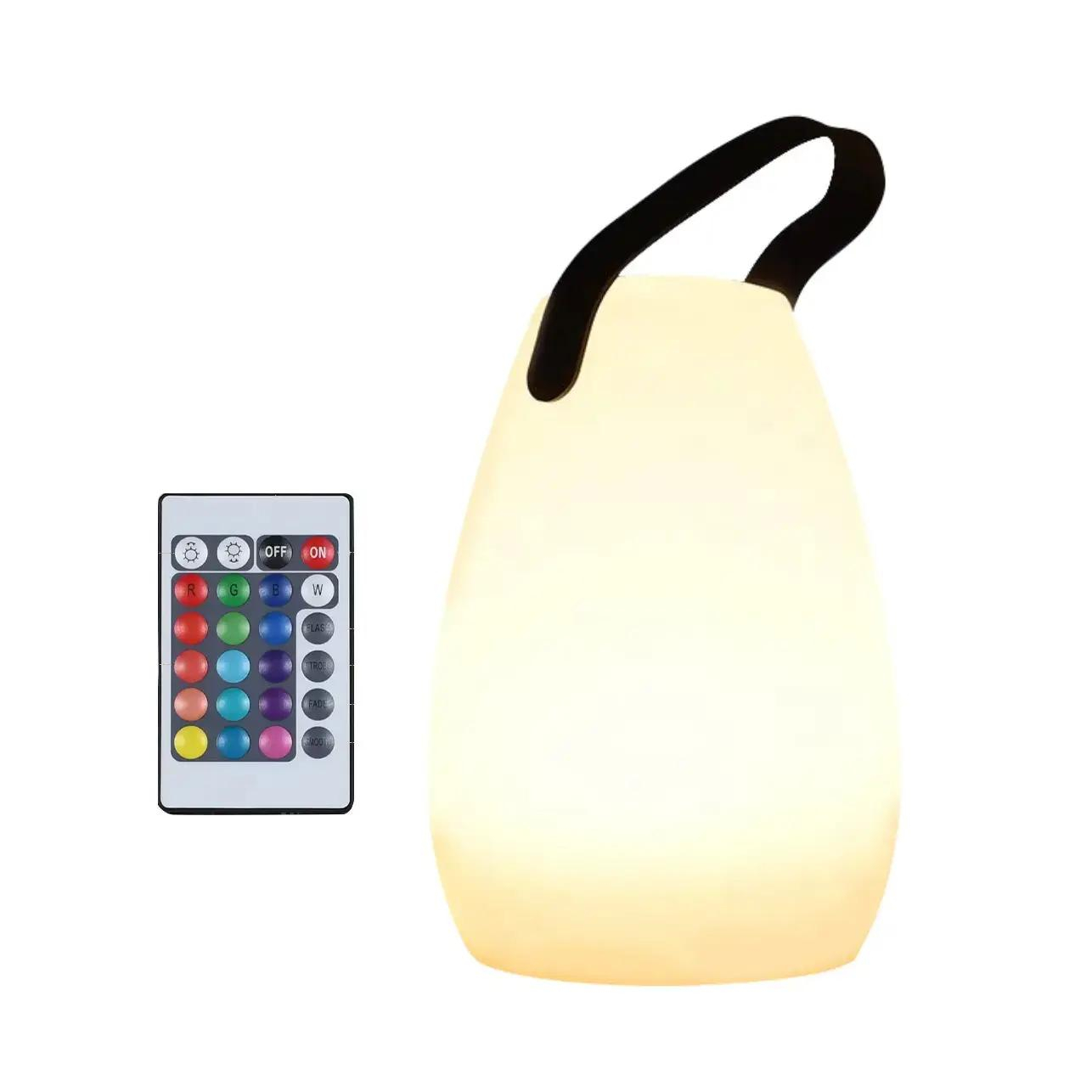 (Ø12x27cm) LED Outdoor Lampe USB Hänge Laterne Tragbare Tisch Deko Dimmbare Gartenleuchte inkl. Fernbedienung IP65 - Bunt