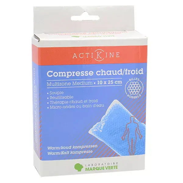 Compressa quente/fria multizona Actikiné da Green Brand, tamanho médio, 10 x 25 cm