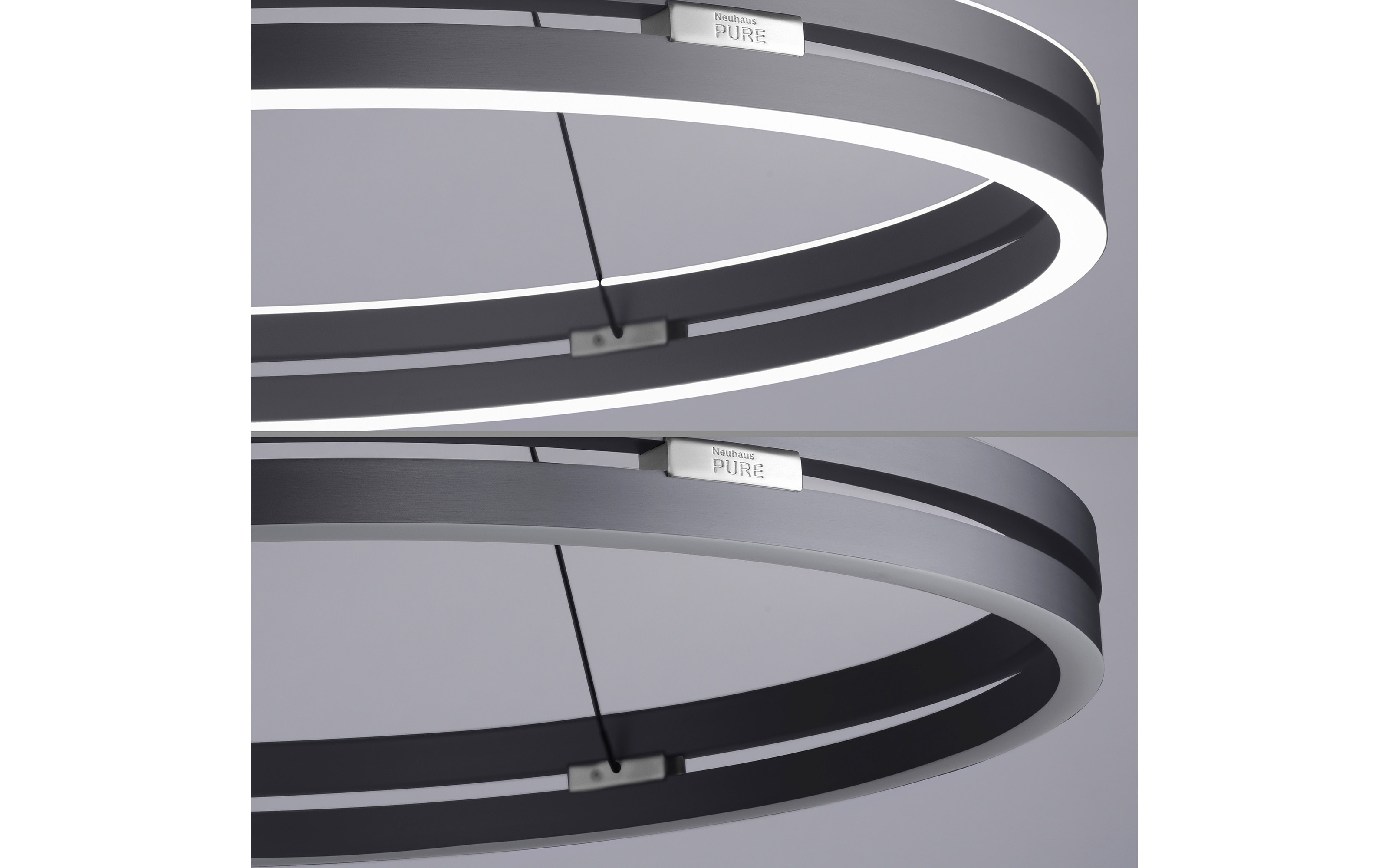 LED-Pendelleuchte Pure E-Clipse, grau, 240 cm