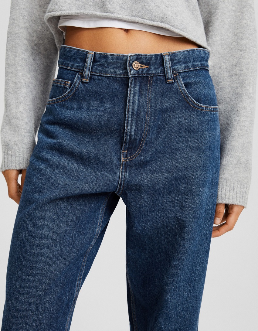 Calça jeans de perna larga