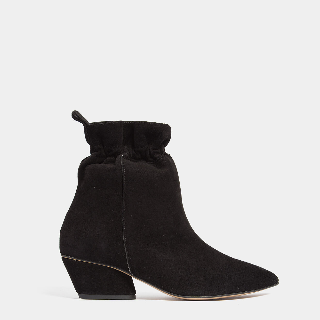 L37 Bottines en Velours de Cuir Pill noires - Talon 5 cm