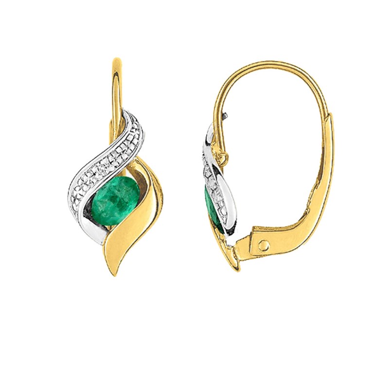 Boucles d'oreilles femme - Emeraude - Or 18 Carats