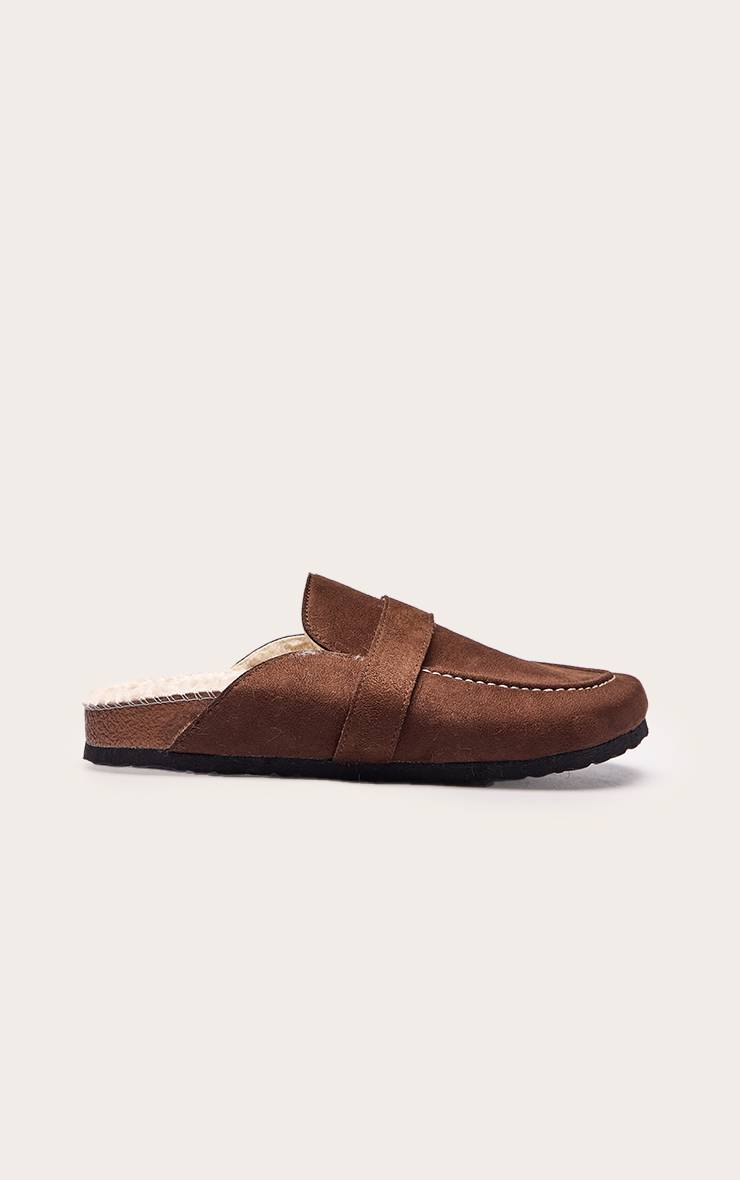 Chocolat Mules En Synthétique Doublées De Synthétique
