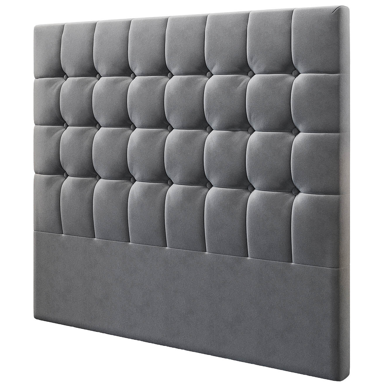 Kooko Home Tête de lit en Velours Sol grise - 180x120 cm