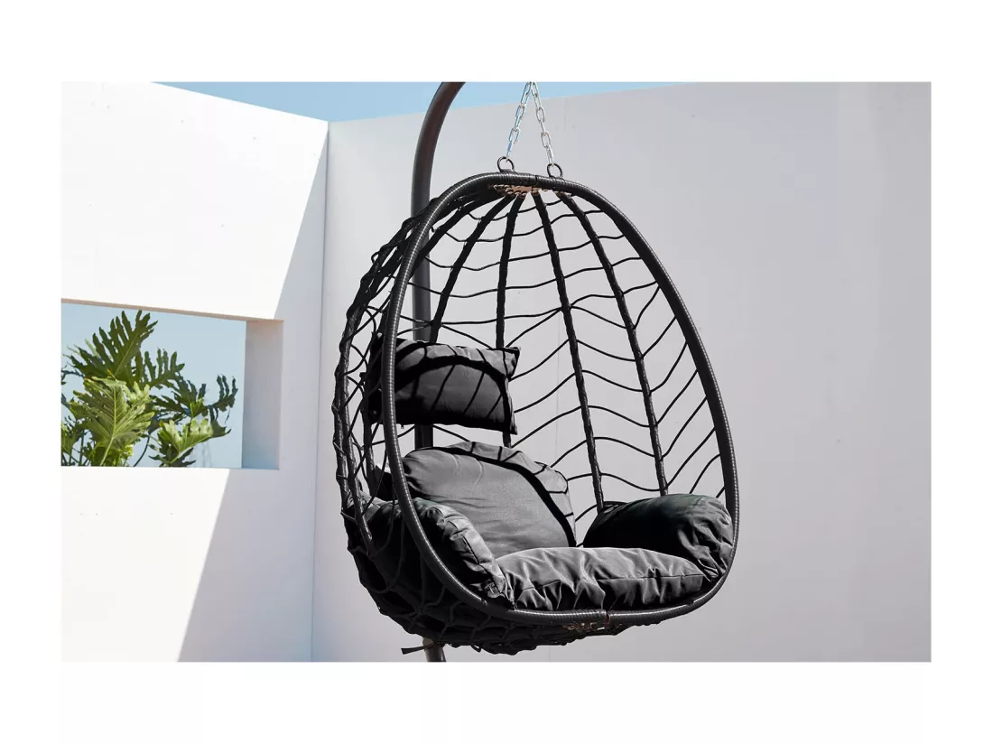 Fauteuil suspendu noir résine & Acier LIMA
