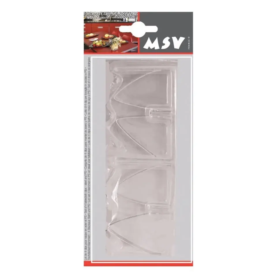 MSV Tafelkleed klemmen - 4x - transparant - kunststof - 4 x 6 cm