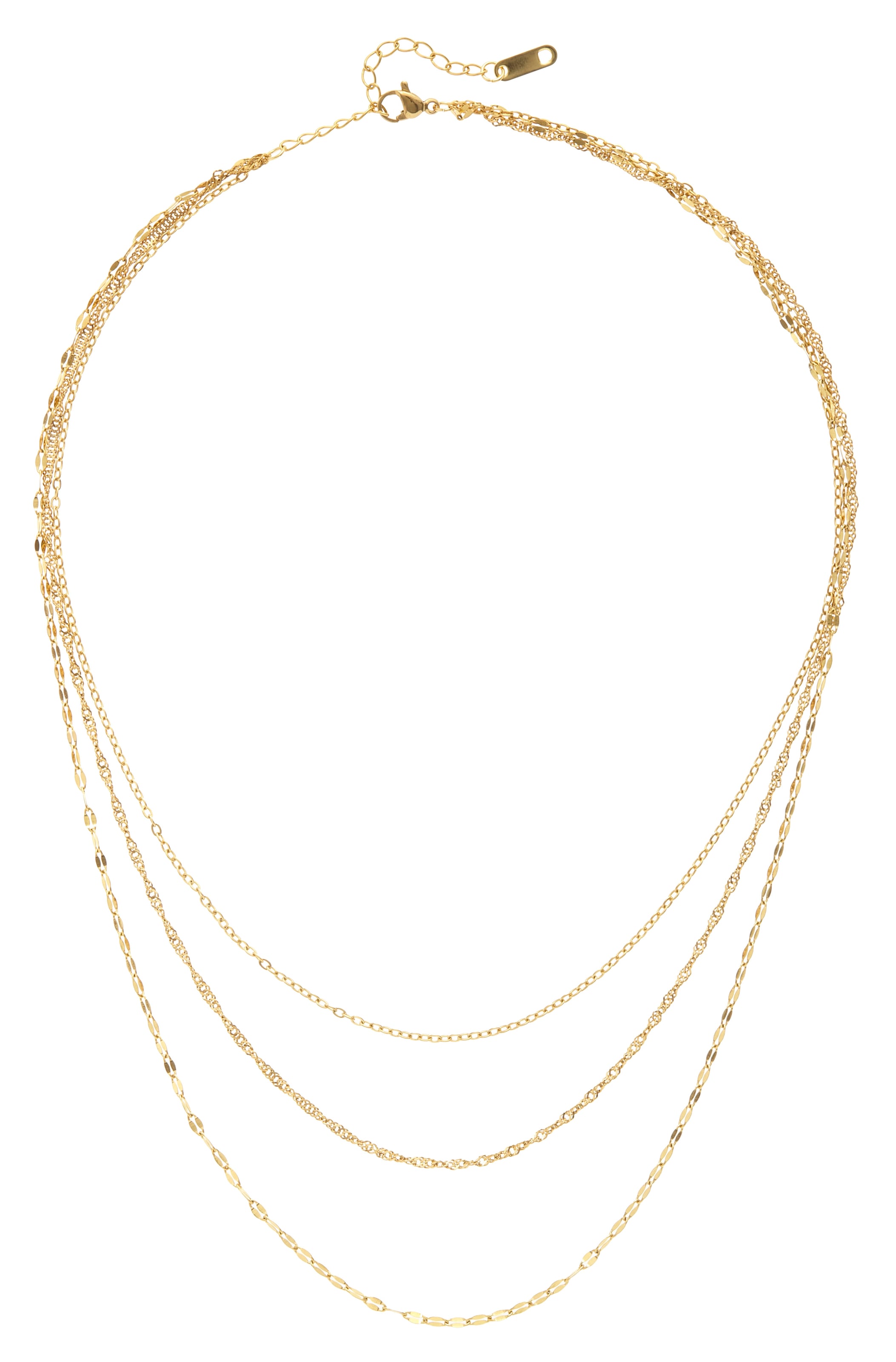 LASCANA Collier »3- reihige Halskette« Zarte Ketten mit Goldbeschichtung
