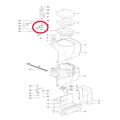 Électrovanne pour WC Cassette Thetford SC260 C500