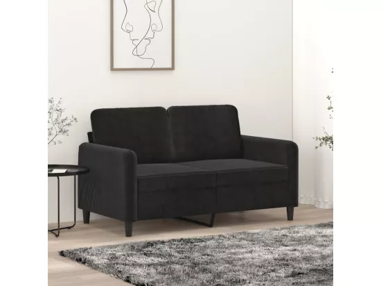 Canapé à 2 places Noir 120 cm Velours