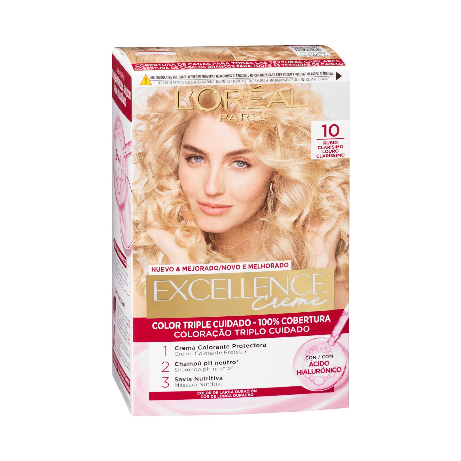 Coloration permanente 10 blond très clair Excellence Crème