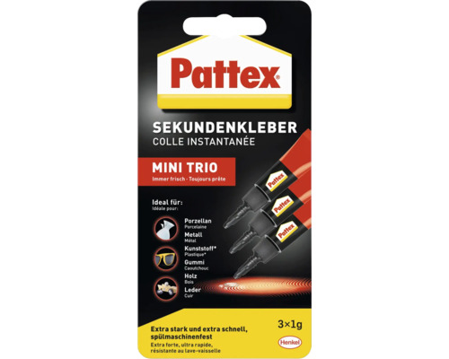 Pattex Vloeibare Superlijm Mini-Trio 3 x 1 g