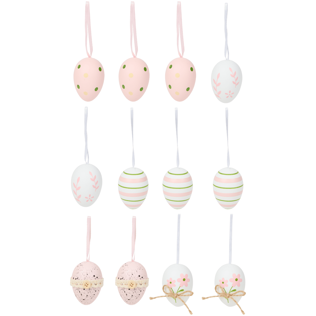 Paasei-hangers 12 stuks | 6 cm | diverse varianten