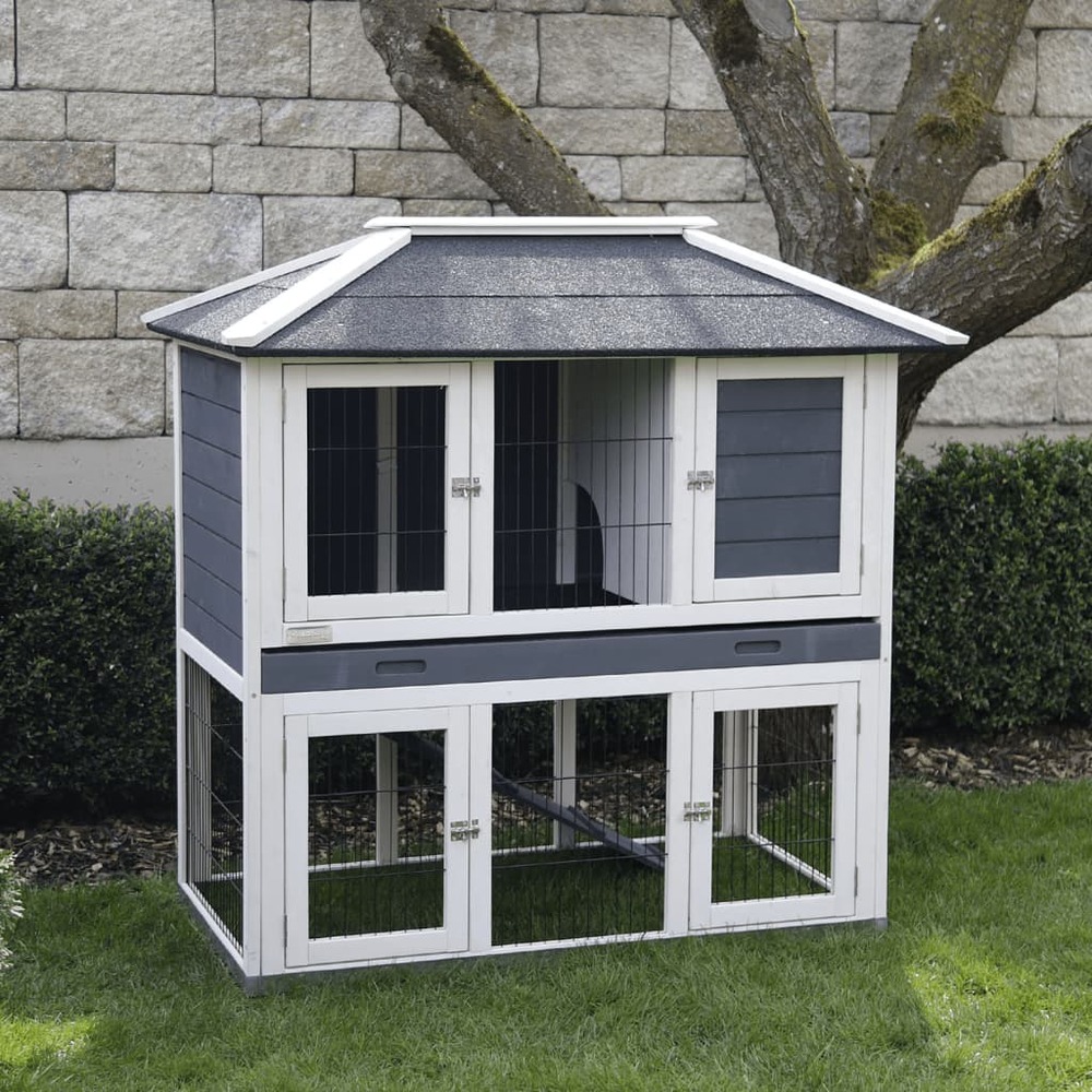 Enclos pour rongeurs villa 118x68x118 cm bois vitrifié