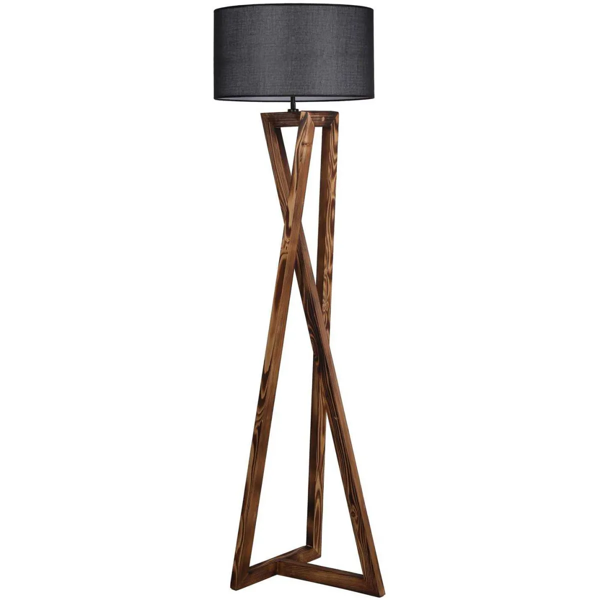 Hanah Home Lampadaire en Bois - Noyer/Noir