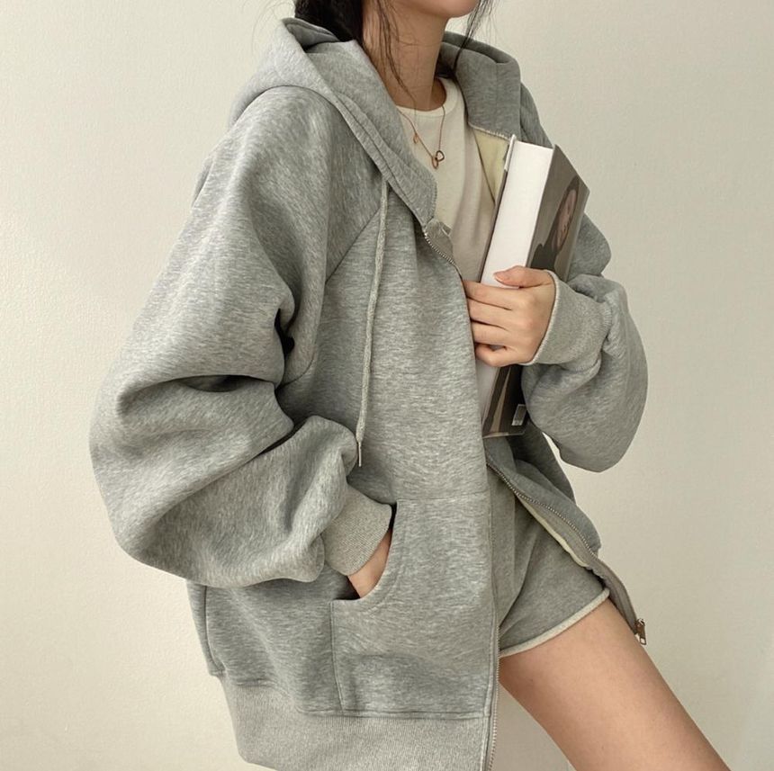 Fairy Essential - Effen oversized hoodie met rits