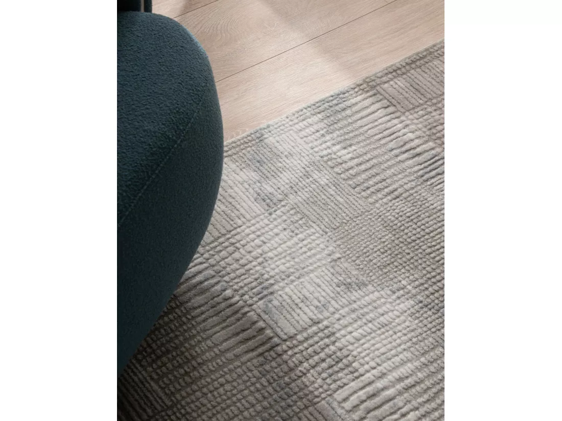 Tapis 160x160 gris Davos Flawless