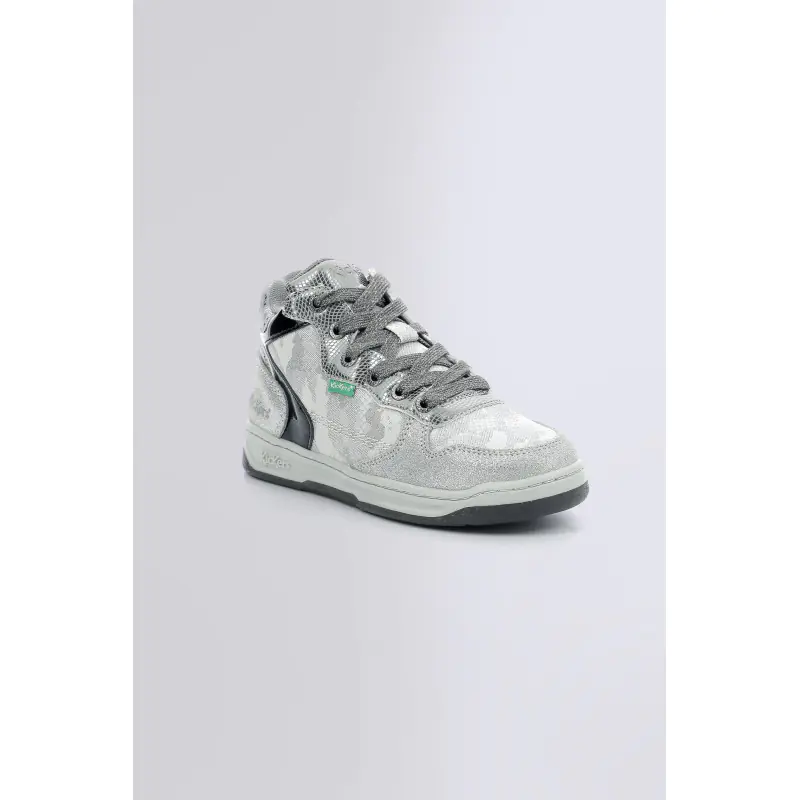 KICKLAX ARGENT NOIR SNEAKERS HAUTES Synthétique Fille