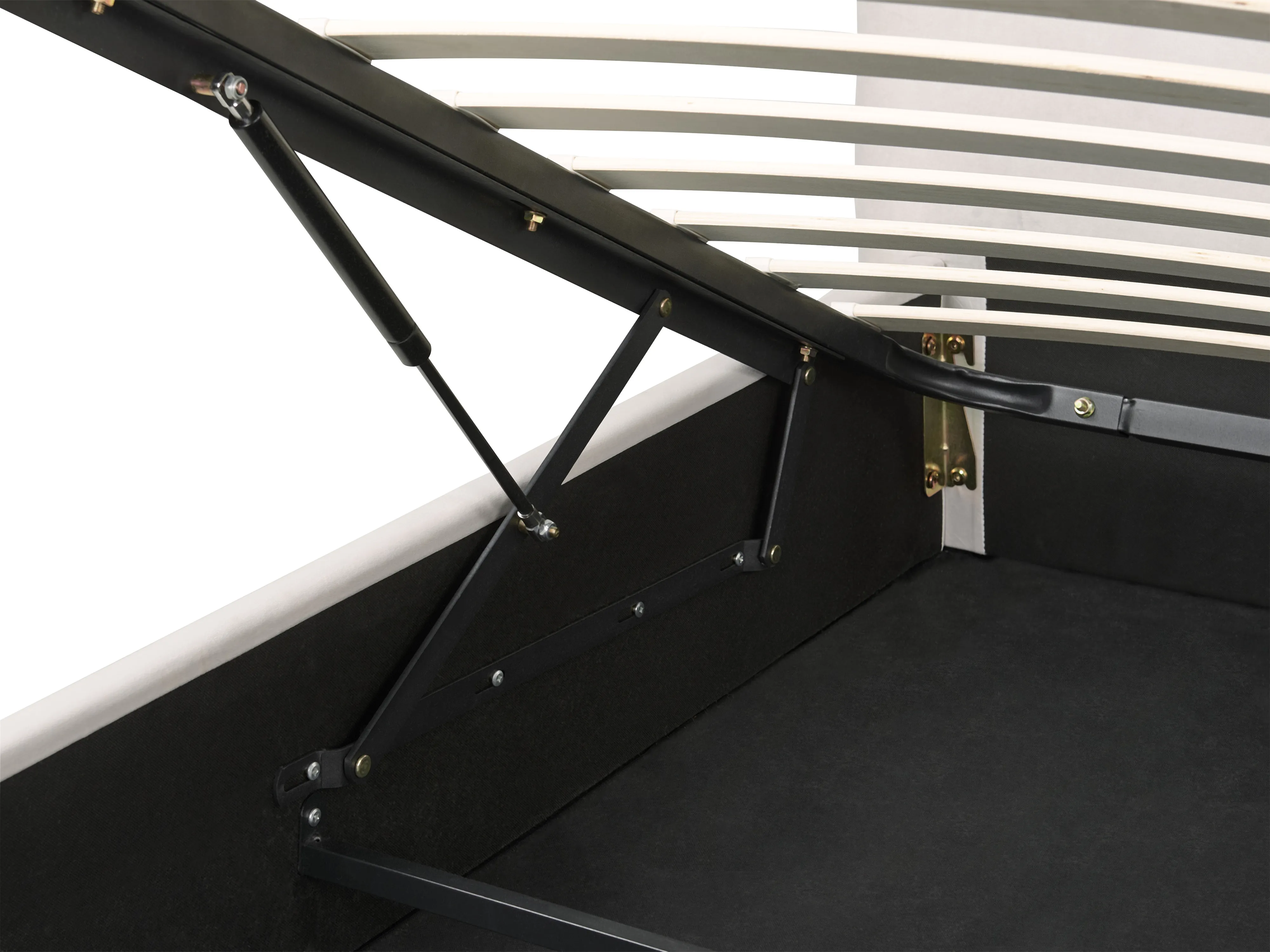 Bed met opbergruimte Fluweel LAVAUR 180 x 200 cm Gebroken wit