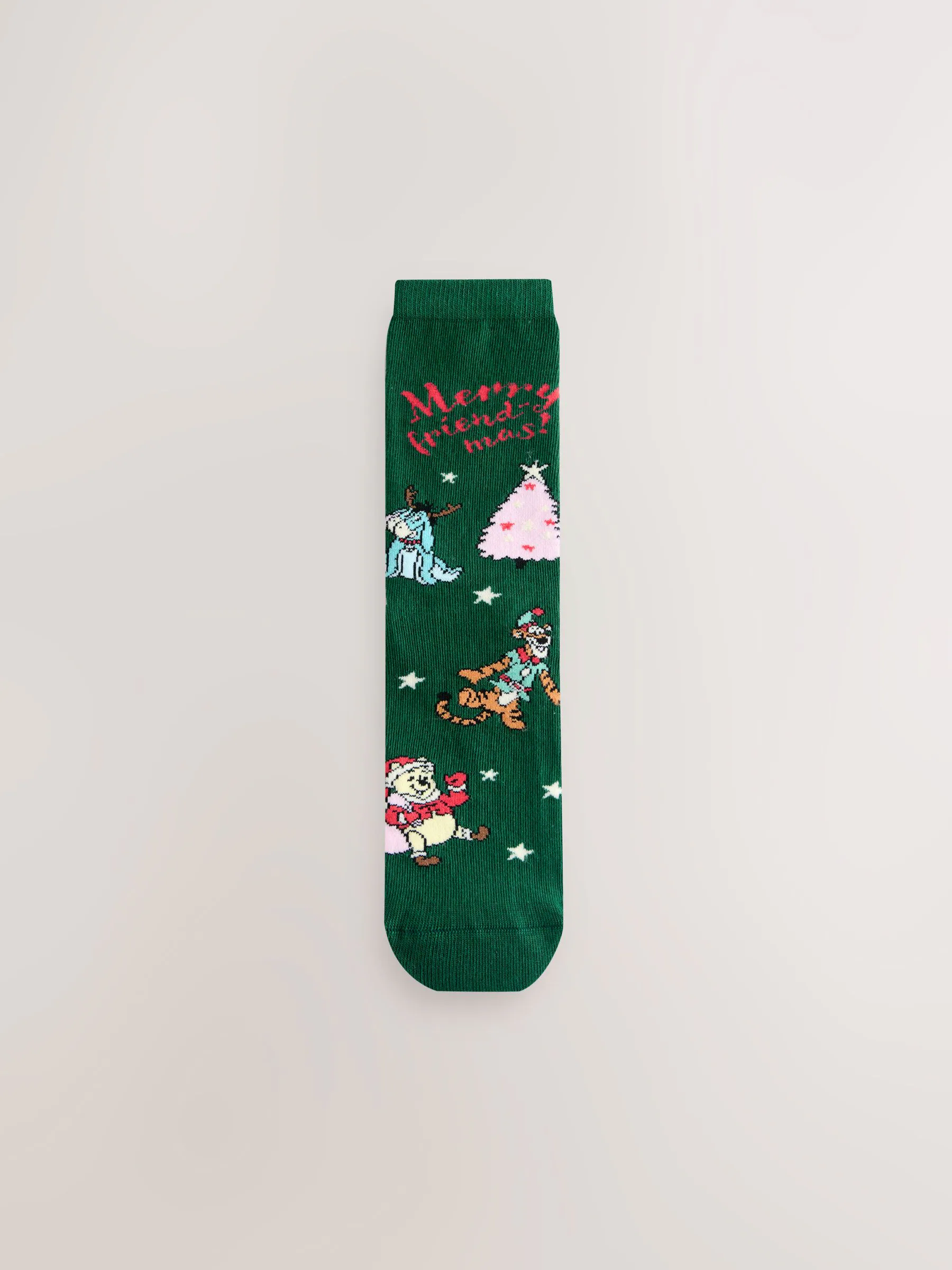 Winnie The Pooh License - 4 paar enkelsokken met kerstmotief