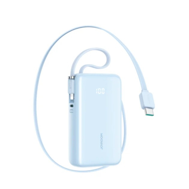 (35W) 10000mAh USB Powerbank Power Delivery Ladegerät inkl. USB C / Lightning Ladekabel mit LED Anzeige (JR-PR2L - Blue) - Hellblau