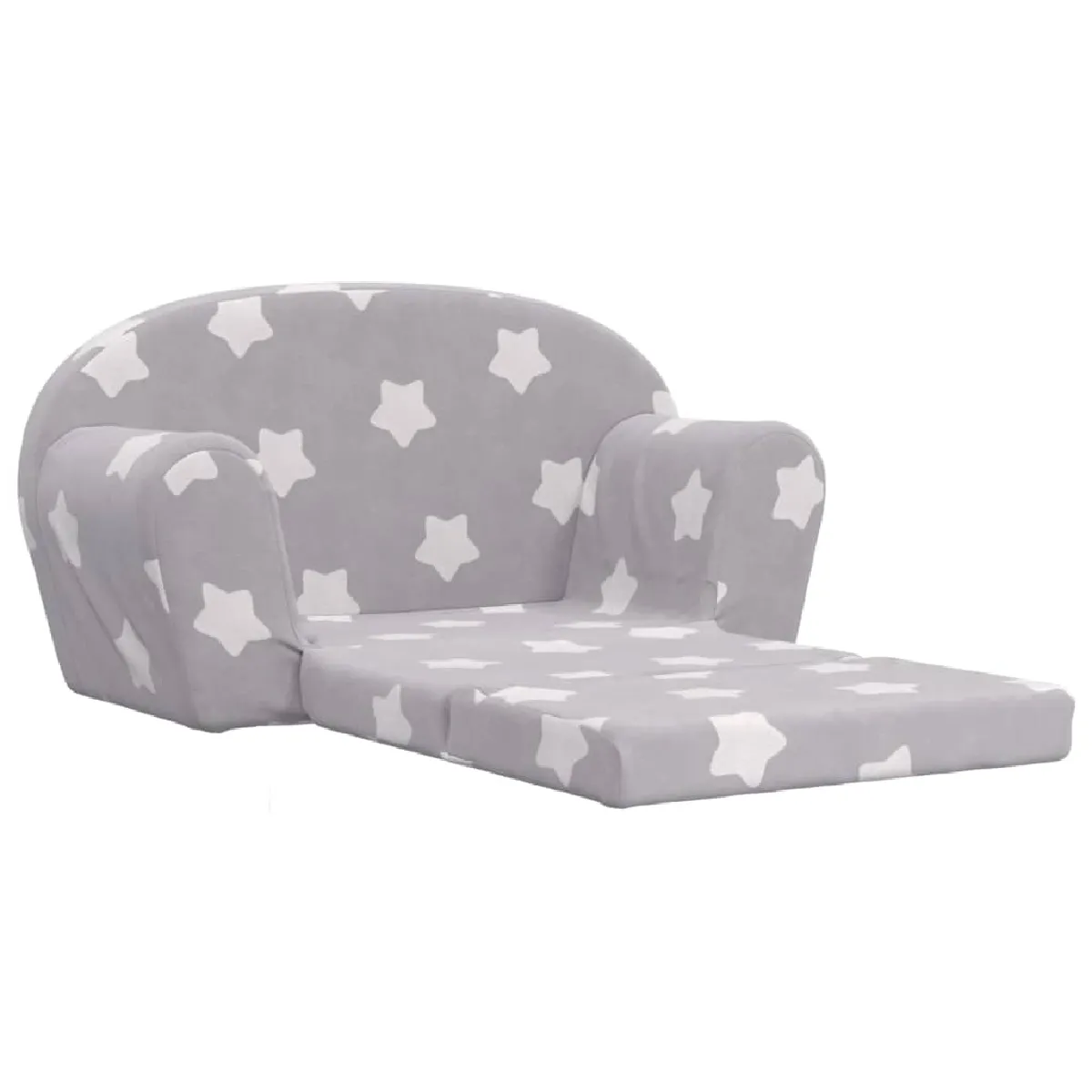 vidaXL Canapé-lit enfant 2 places gris clair - Étoiles