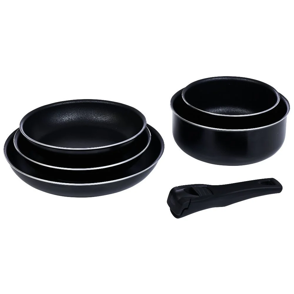 Batterie de cuisine 6 pièces aluminium noir