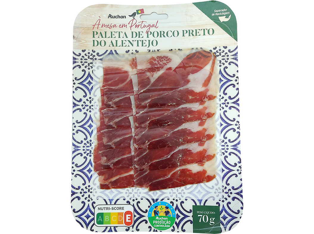 PALETA DE PORCO PRETO AUCHAN À MESA EM PORTUGAL CULTIVAMOS O BOM ALENTEJO 18 MESES CURA 70 G
