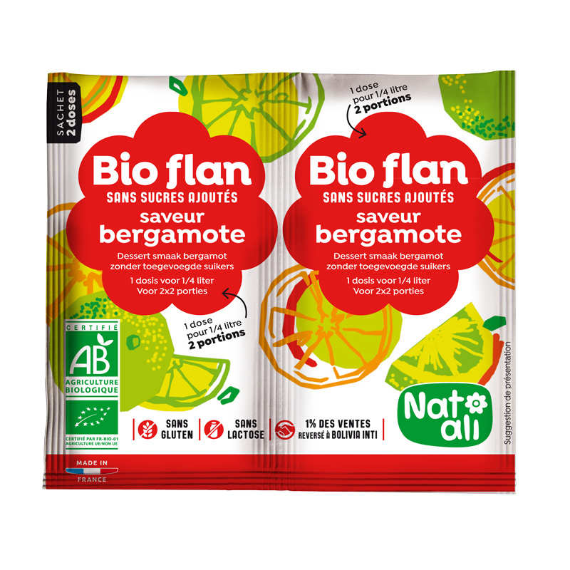 Bio Flan parfum bergamote sans sucres ajoutés